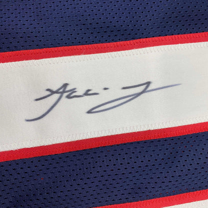 Autographed/Signed Jakobi Meyers New England Blue Football Jersey JSA COA