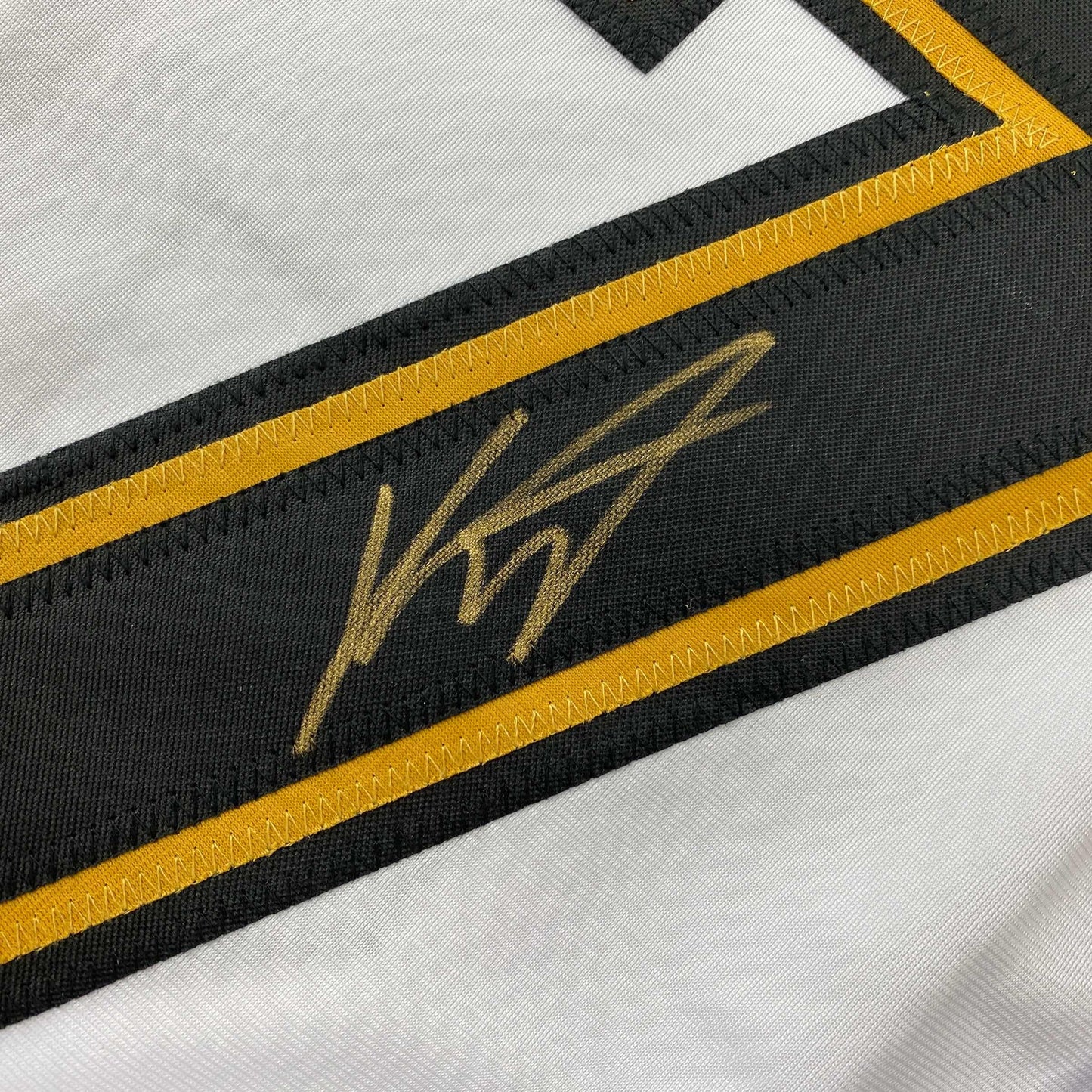 Autographed/Signed Kirill Kaprizov Minnesota White/Gold Hockey Jersey Beckett BAS COA
