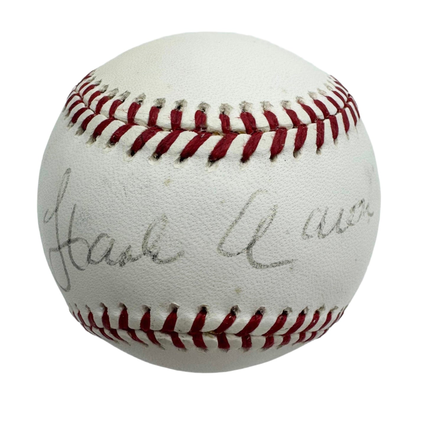 Autographed/Signed Hank Aaron Rawlings Official League Baseball JSA COA