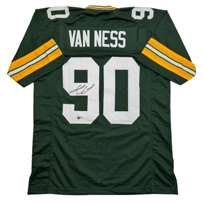Autographed/Signed Lukas Van Ness Green Bay Green Football Jersey Beckett BAS COA