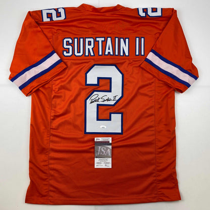 Autographed/Signed Patrick Surtain II Denver Retro Orange Football Jersey JSA COA