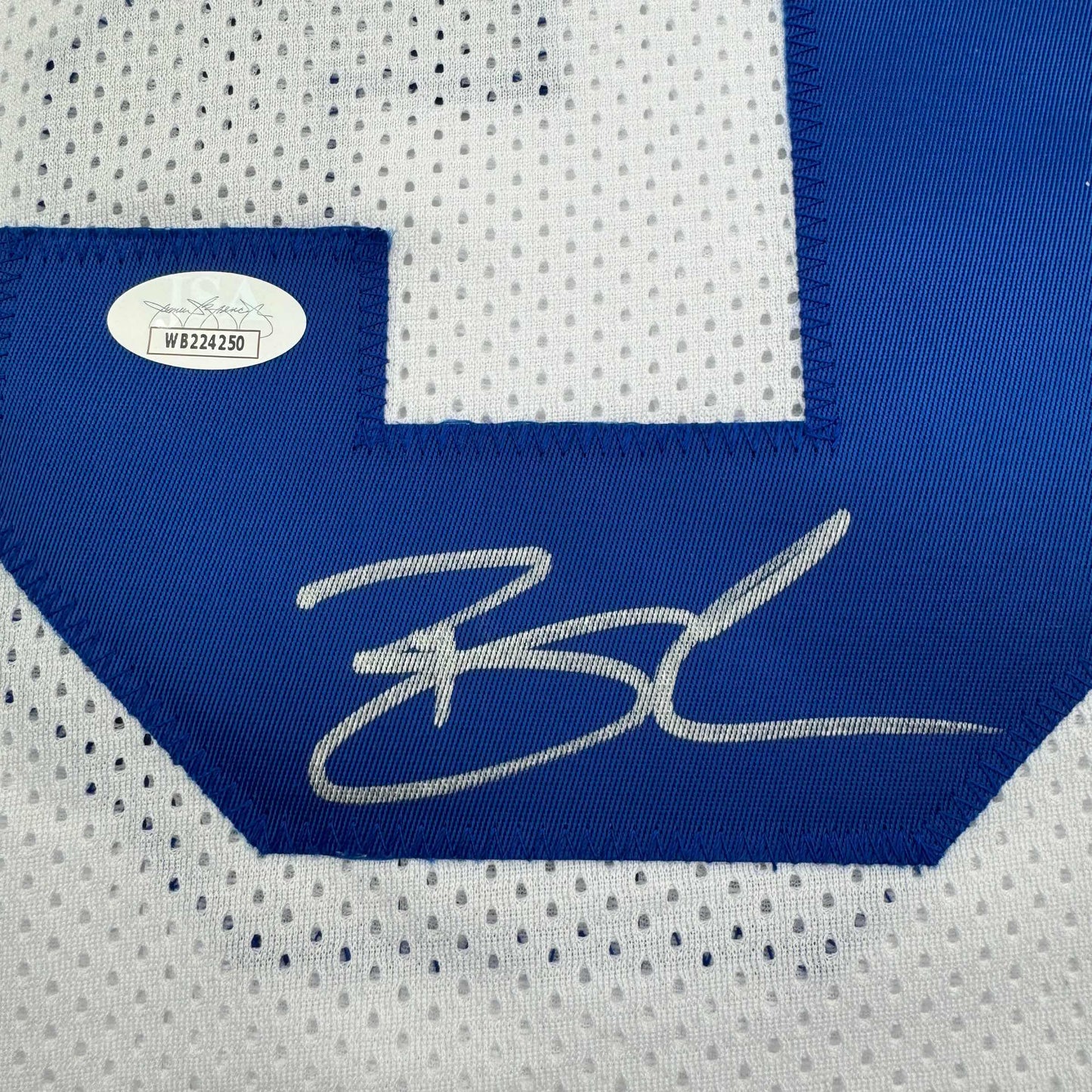 Autographed/Signed Brandin Cooks Dallas White Football Jersey JSA COA