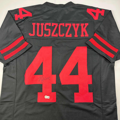 Autographed/Signed Kyle Juszczyk San Francisco Black Football Jersey Beckett BAS COA