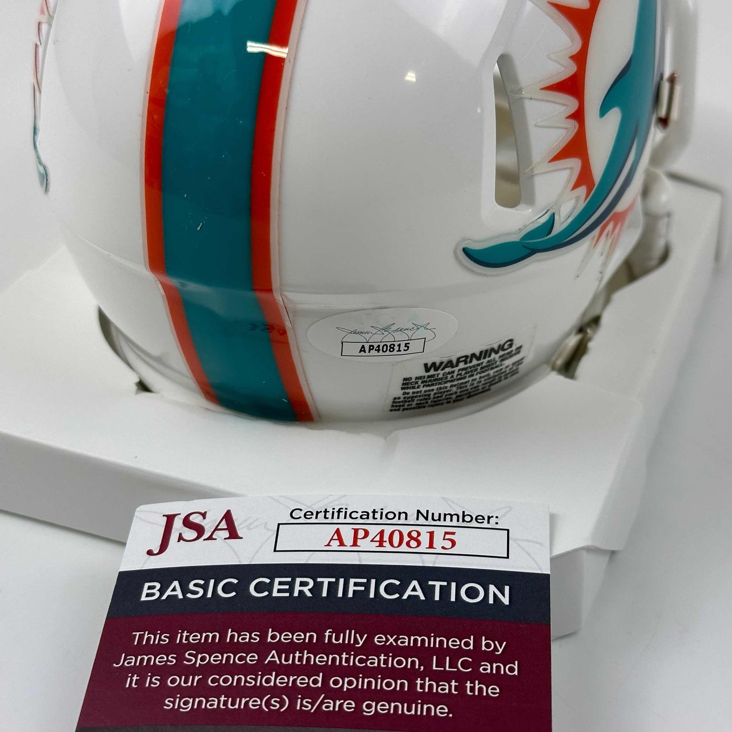 Autographed/Signed Jaylen Waddle Miami Dolphins Mini Football Helmet Beckett BAS COA