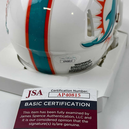 Autographed/Signed Jaylen Waddle Miami Dolphins Mini Football Helmet Beckett BAS COA