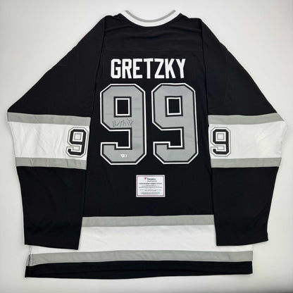 Autographed/Signed Wayne Gretzky Los Angeles Kings Black Mitchell & Ness Vintage Hockey Jersey Fanatics COA
