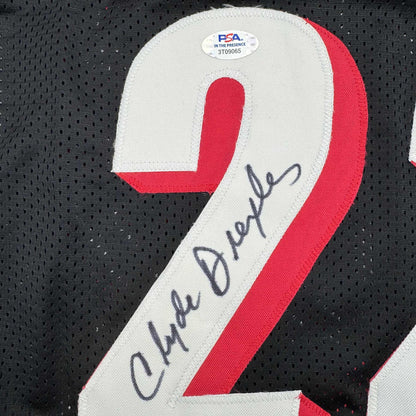 Autographed/Signed Clyde Drexler Portland Black Basketball Jersey PSA COA