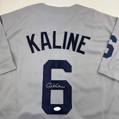 Autographed/Signed Al Kaline Detroit Grey Baseball Jersey JSA COA