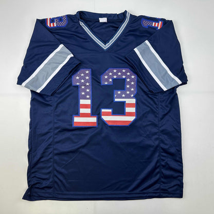 Autographed/Signed Michael Gallup Dallas America's Team Blue Football Jersey Tristar COA
