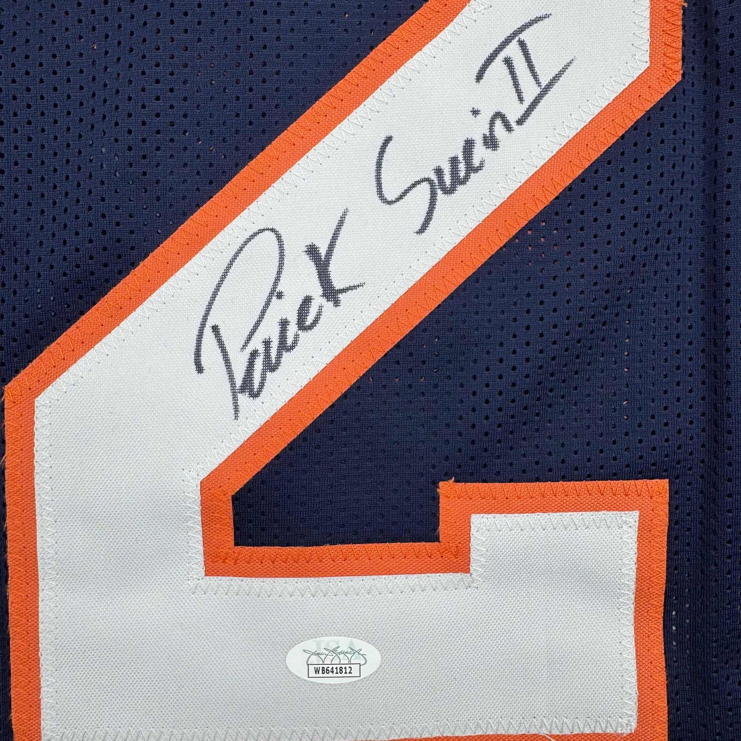 Autographed/Signed Patrick Surtain II Denver Blue Football Jersey JSA COA #2