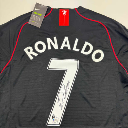 Autographed/Signed Cristiano Ronaldo Manchester United Black Soccer Jersey Beckett BAS COA #2