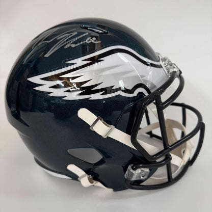 Autographed/Signed Jason Kelce Philadelphia Eagles Full Size FS F/S Replica Football Helmet PSA COA