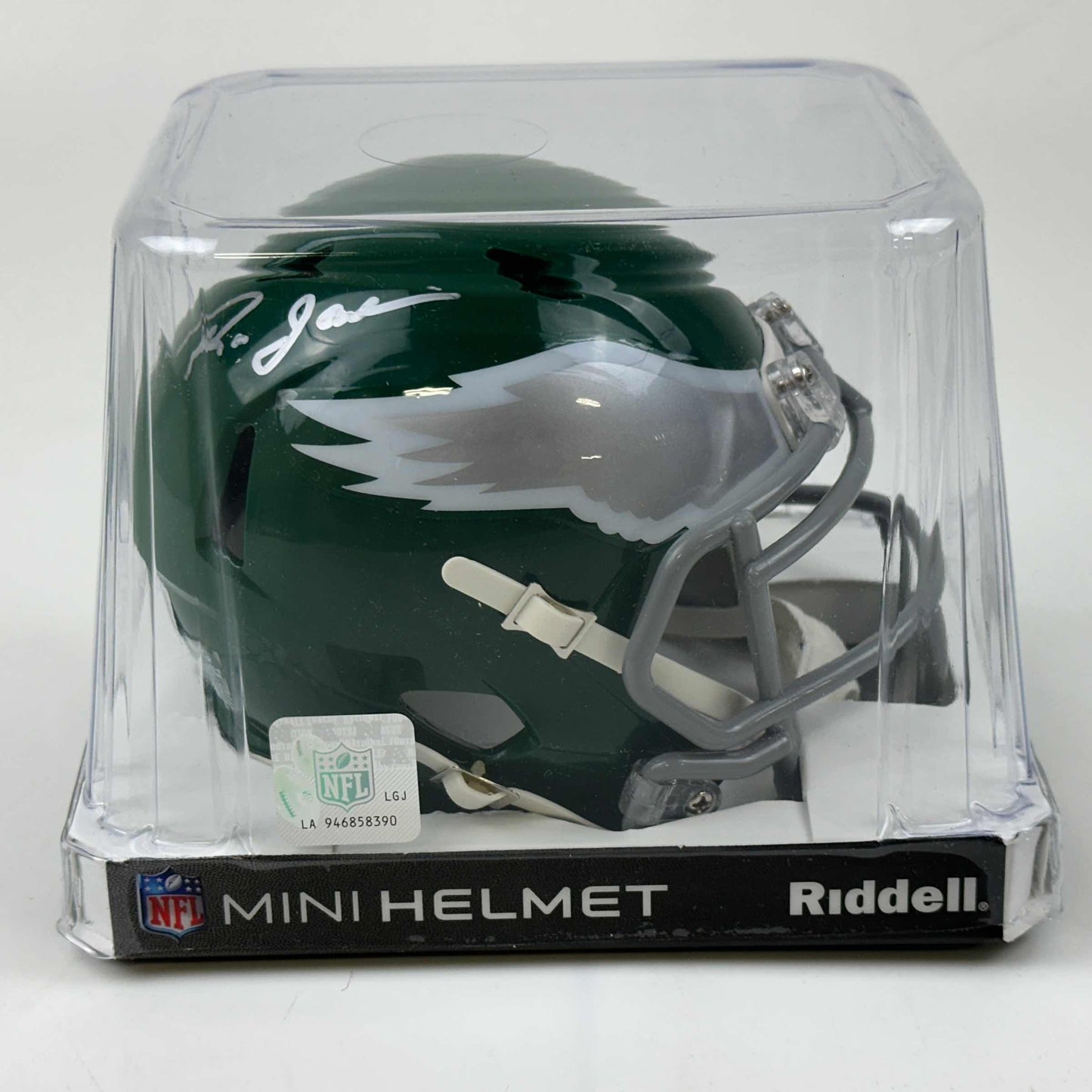Autographed/Signed Ron Jaworski Philadelphia Eagles Retro Mini Football Helmet Beckett BAS COA