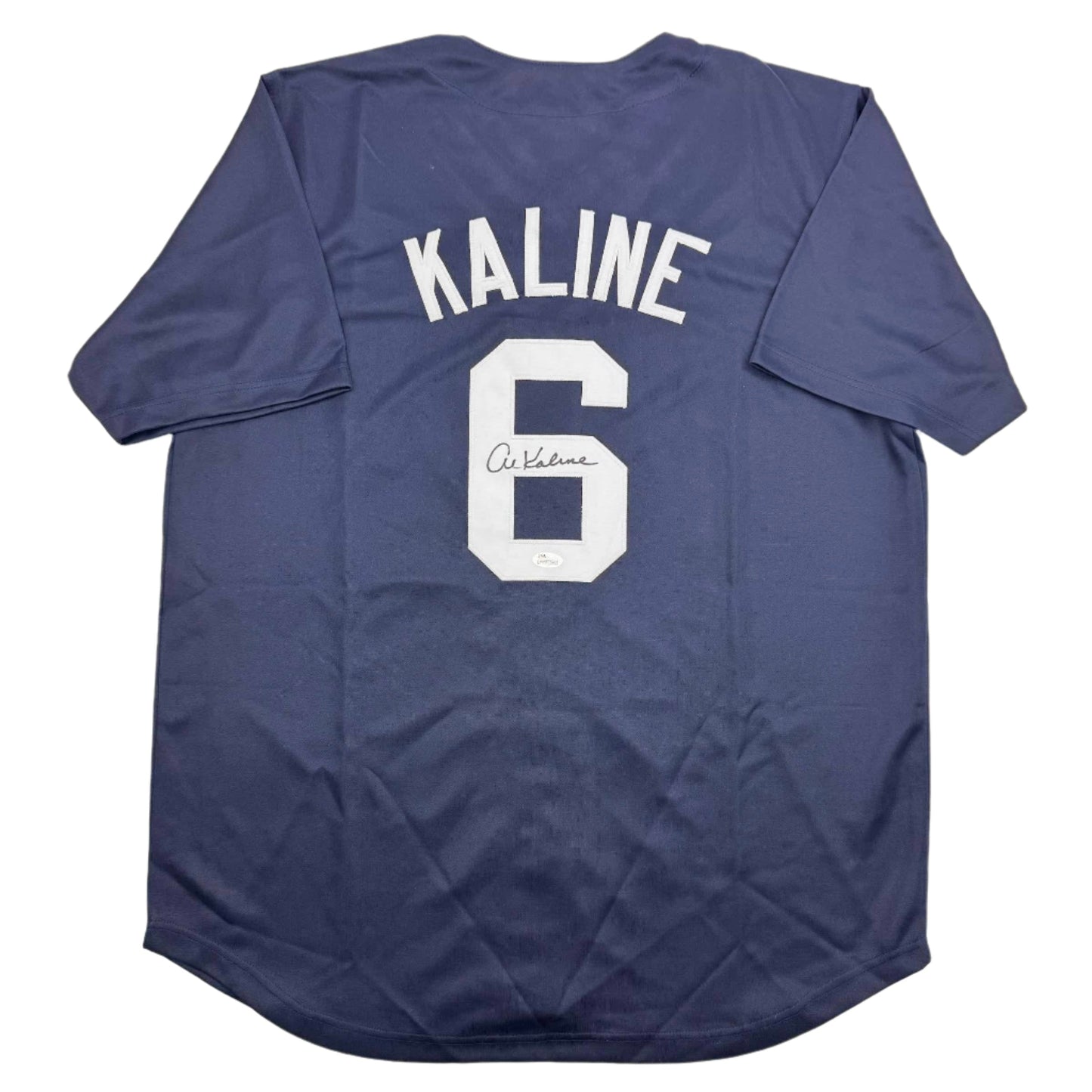 Autographed/Signed Al Kaline Detroit Blue Baseball Jersey JSA COA