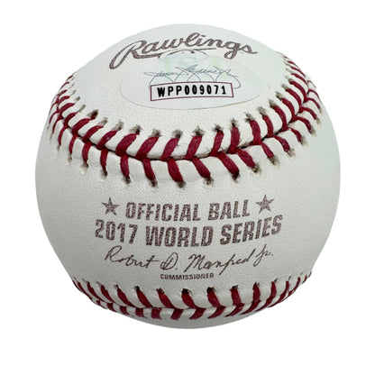 Autographed/Signed Jose Altuve 2017 World Series Rawlings Official Major League Baseball ROML JSA COA