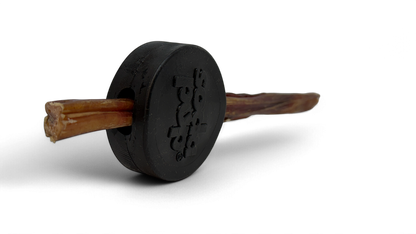 Hockey Puck Bully Stick Holder - Durable Rubber Treat Holder & Chew Toy USA