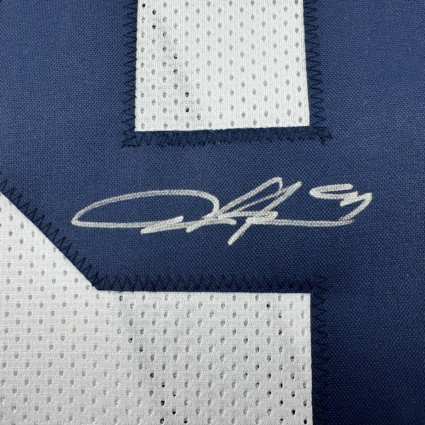 Autographed/Signed Aidan Hutchinson Michigan White College Football Jersey Beckett BAS COA