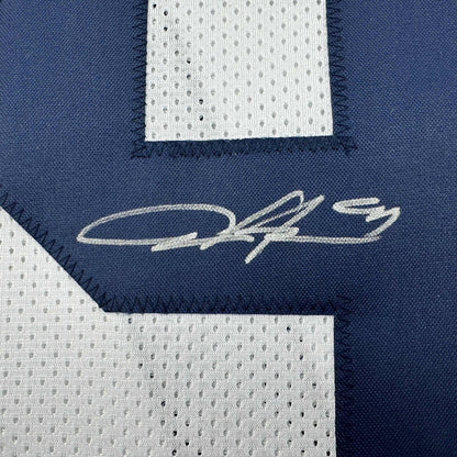 Autographed/Signed Aidan Hutchinson Michigan White College Football Jersey Beckett BAS COA