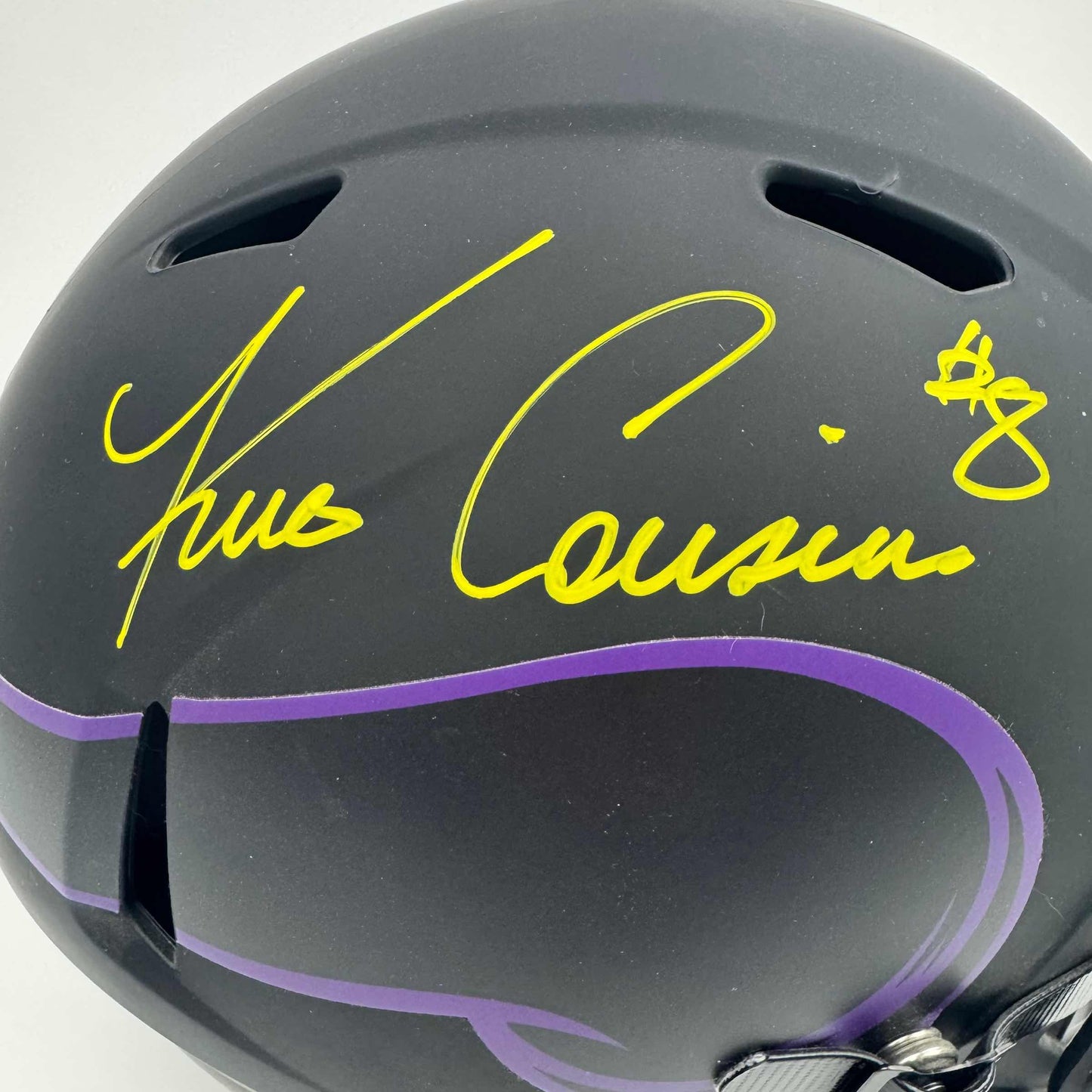 Autographed/Signed Kirk Cousins Minnesota Vikings Eclipse Full Size FS F/S Replica Football Helmet Beckett BAS COA