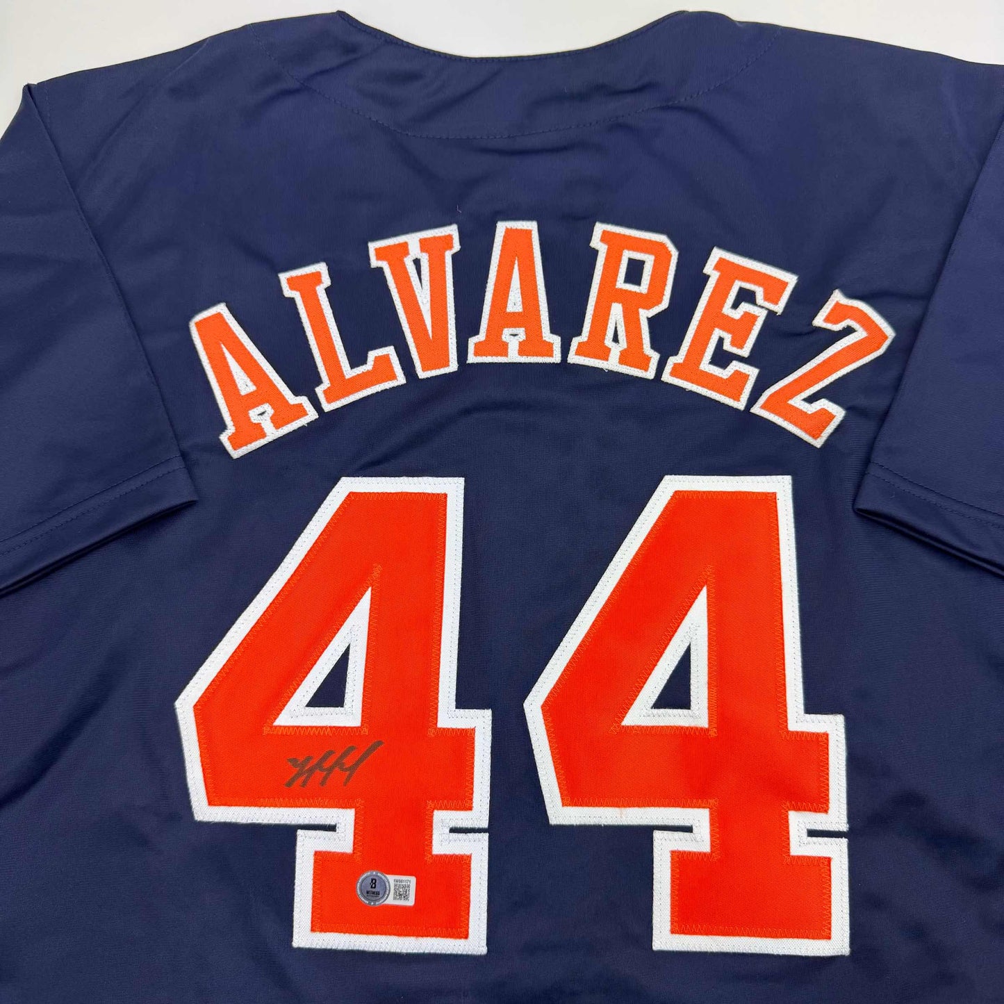 Autographed/Signed Yordan Alvarez Houston Blue Baseball Jersey Beckett BAS COA