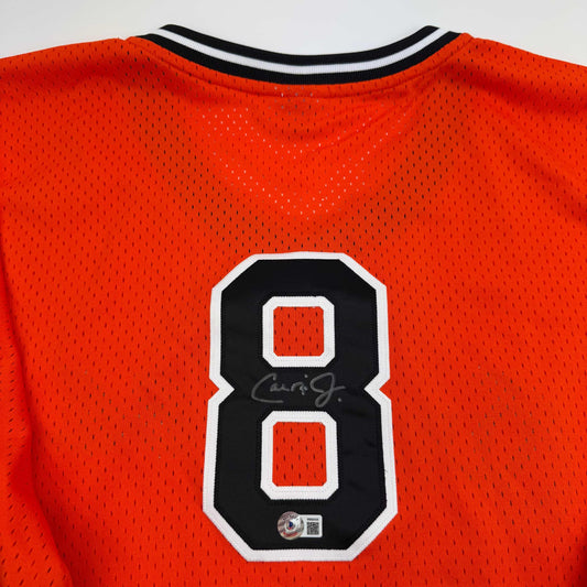 Autographed/Signed Cal Ripken Jr. Baltimore Orange Baseball Jersey Beckett BAS COA