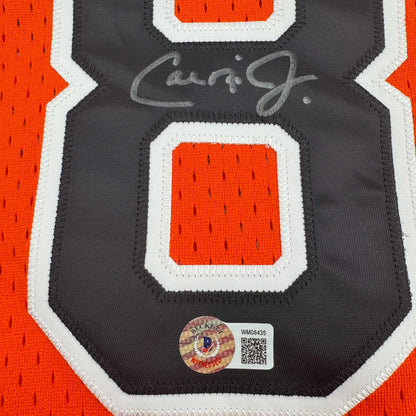 Autographed/Signed Cal Ripken Jr. Baltimore Orange Baseball Jersey Beckett BAS COA