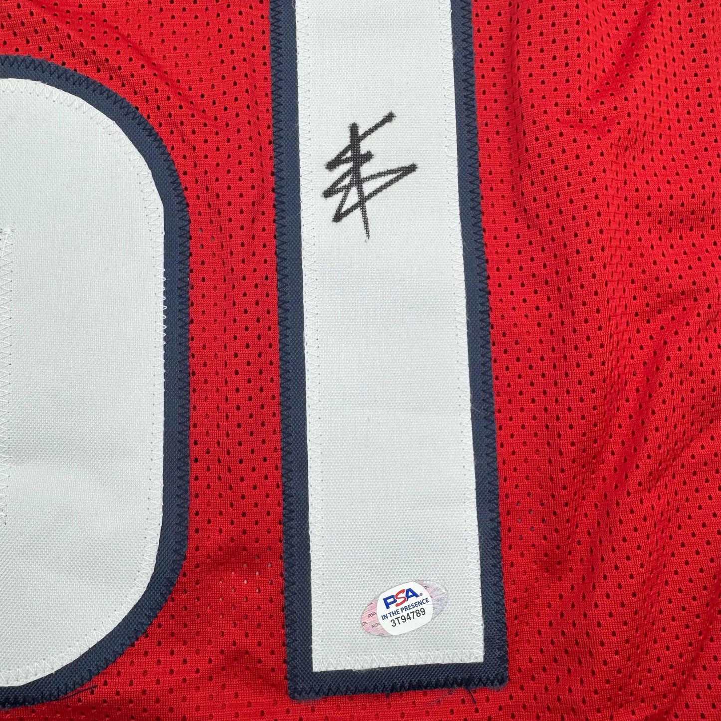 Autographed/Signed Will Anderson Jr. Houston Red Football Jersey PSA/DNA COA