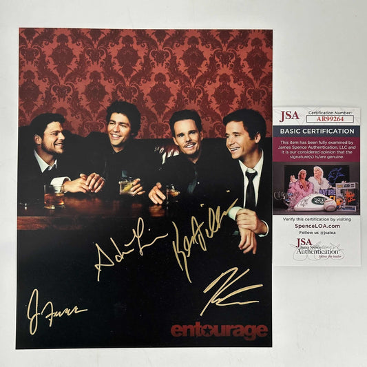 Autographed/Signed Entourage 4x Cast Adrian Grenier Kevin Connolly Jerry Ferrara Kevin Dillon 8x10 Photo JSA COA
