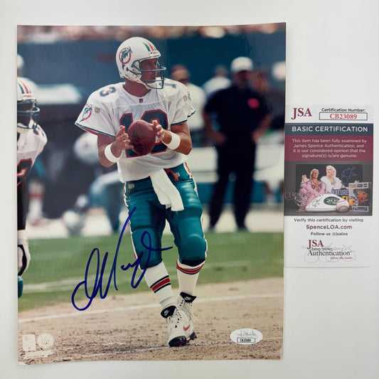 Autographed/Signed Dan Marino Miami Dolphins 8x10 Football Photo JSA COA