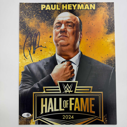 Autographed/Signed Paul Heyman 11x14 WWE Hall of Fame Wrestling Photo JSA COA