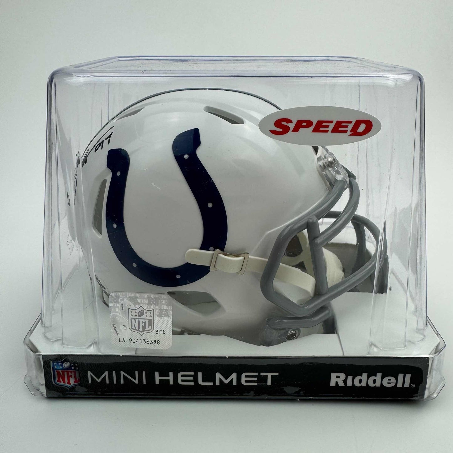 Autographed/Signed Laiatu Latu Indianapolis Colts Mini Football Helmet JSA COA