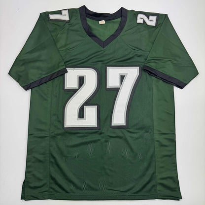 Autographed/Signed Quinyon Mitchell Philadelphia Green Football Jersey JSA COA