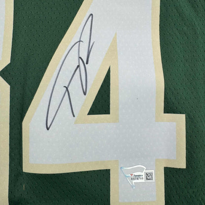 Autographed/Signed Giannis Antetokounmpo Milwaukee Green Basketball Jersey Fanatics COA