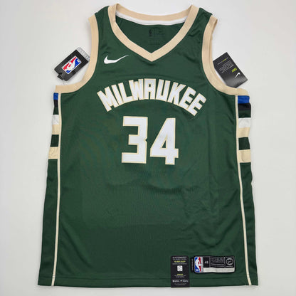 Autographed/Signed Giannis Antetokounmpo Milwaukee Green Basketball Jersey Fanatics COA