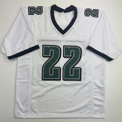 Autographed/Signed Asante Samuel Sr. Philadelphia White Football Jersey JSA COA
