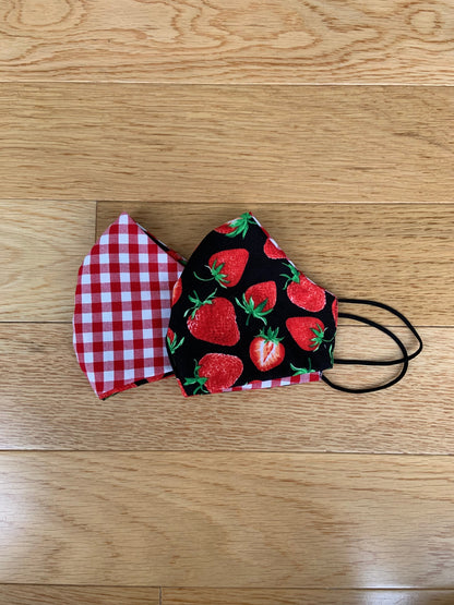 Berry Good / Red Gingham Reversible Mask