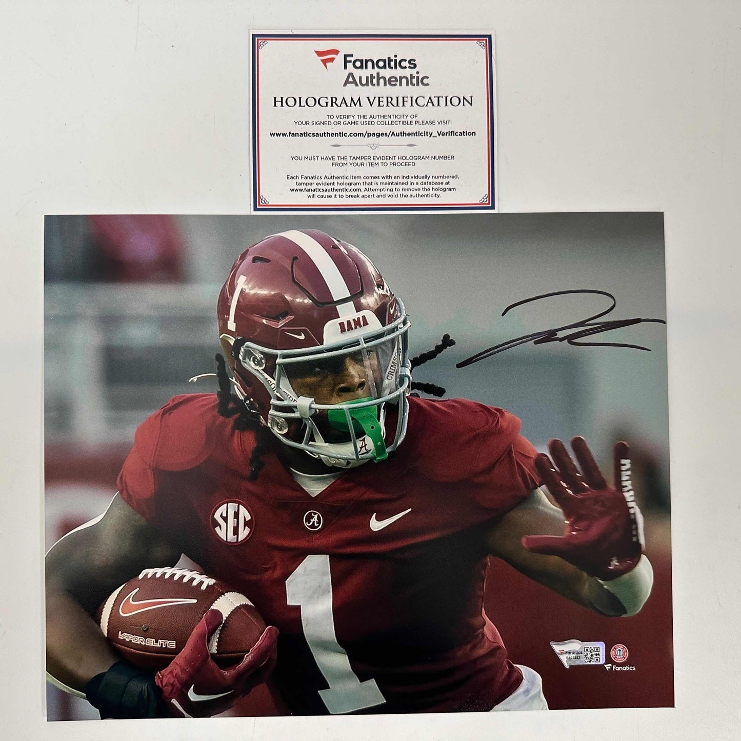 Autographed/Signed Jahmyr Gibbs Alabama Crimson Tide 8x10 College Football Photo Fanatics COA