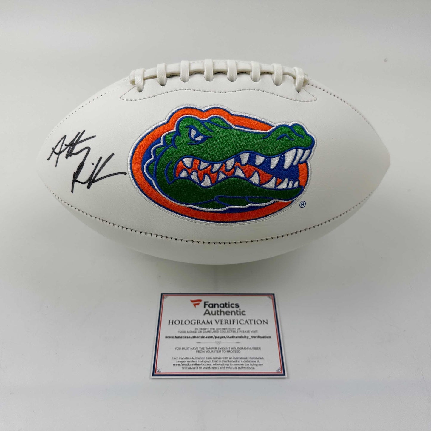 Autographed/Signed Anthony Richardson Florida Gators Full Size FS F/S White Panel Logo College Football Fanatics COA