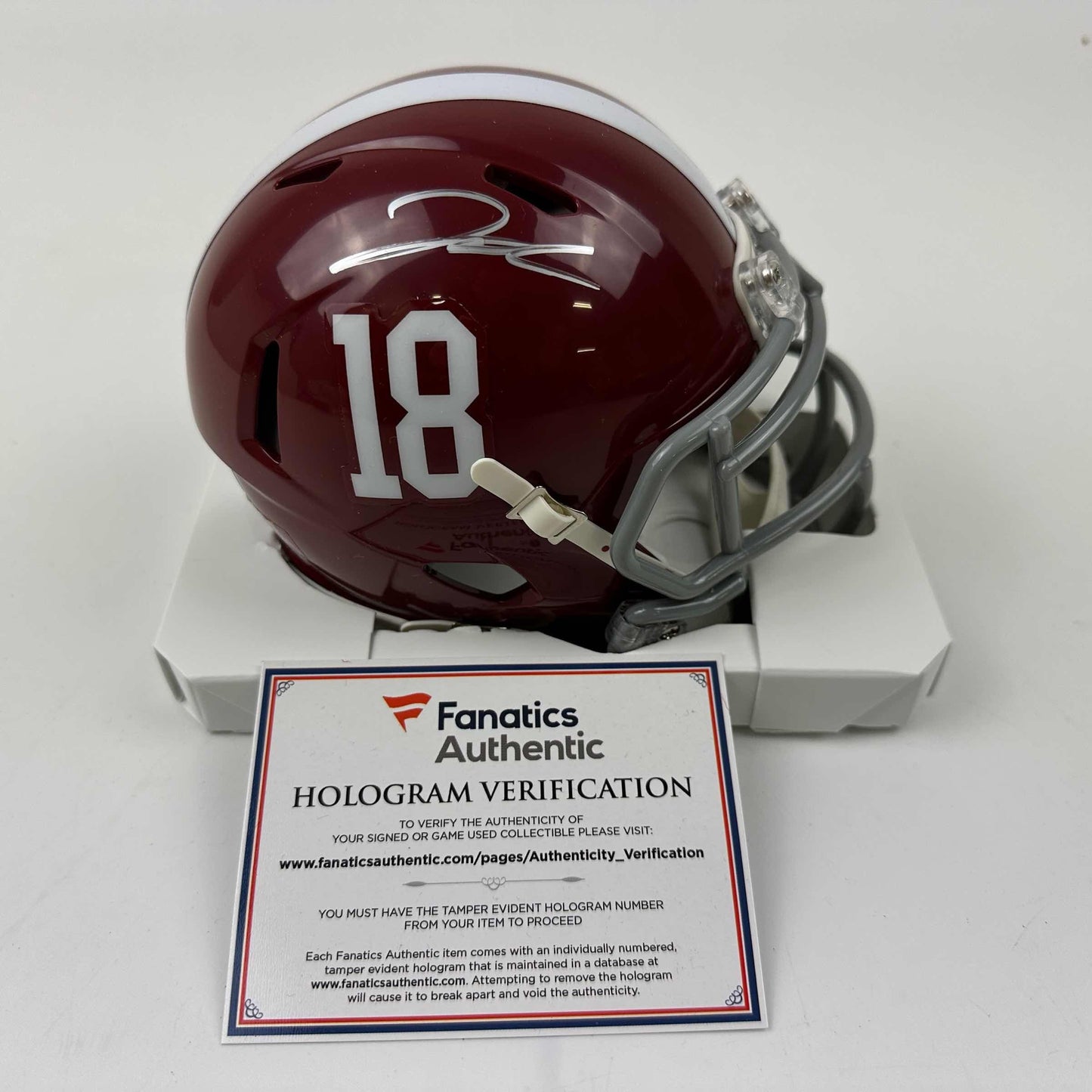 Autographed/Signed Jahmyr Gibbs Alabama Crimson Tide Mini College Football Helmet Fanatics COA