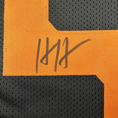 Autographed/Signed Hendon Hooker Tennessee Black College Football Jersey JSA COA