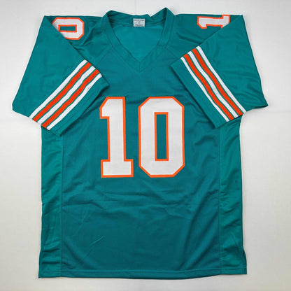 Autographed/Signed Tyreek Hill Cheetah Miami Retro Teal Football Jersey Beckett BAS COA