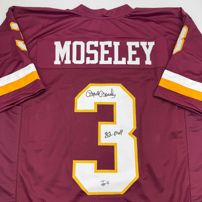 Autographed/Signed Mark Moseley 82 MVP Washington Burgundy Football Jersey Beckett BAS COA