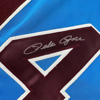 Autographed/Signed Pete Rose Philadelphia Retro Blue Baseball Jersey JSA COA