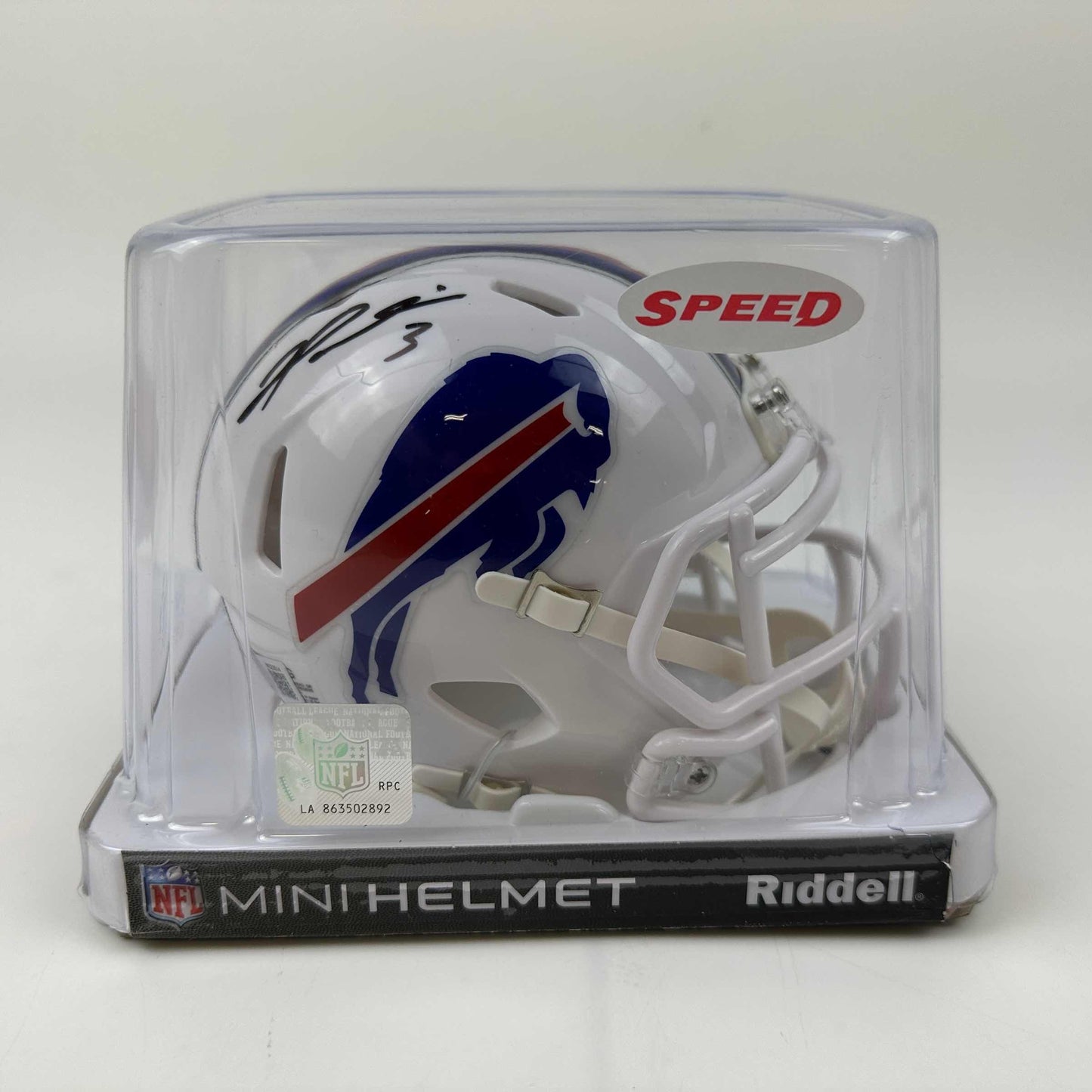 Autographed/Signed Damar Hamlin Buffalo Bills Mini Football Helmet Beckett BAS COA