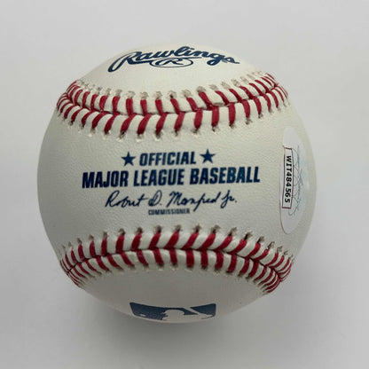 Autographed/Signed John Rocker 99 NL Champs Rawlings Official Major League ROML Baseball JSA COA