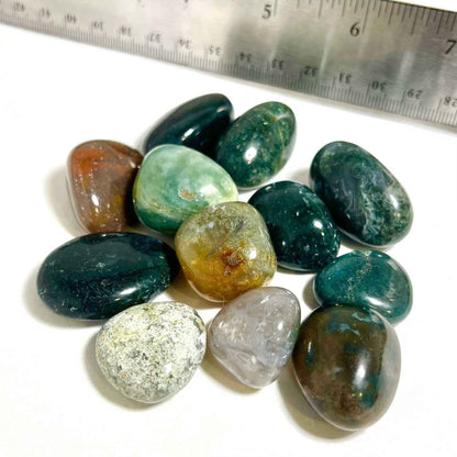 Moss Agate Tumbled Pocket Stone