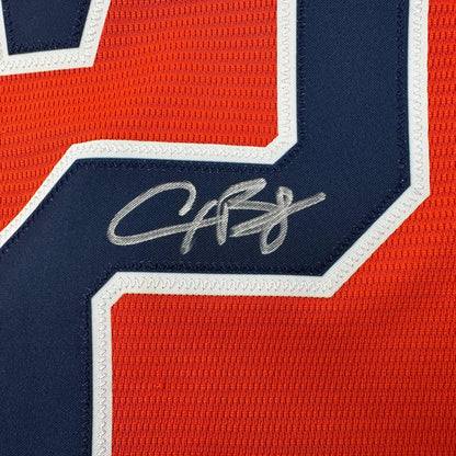 Autographed/Signed Alex Bregman Houston Astros Authentic Orange Baseball Jersey Beckett BAS COA