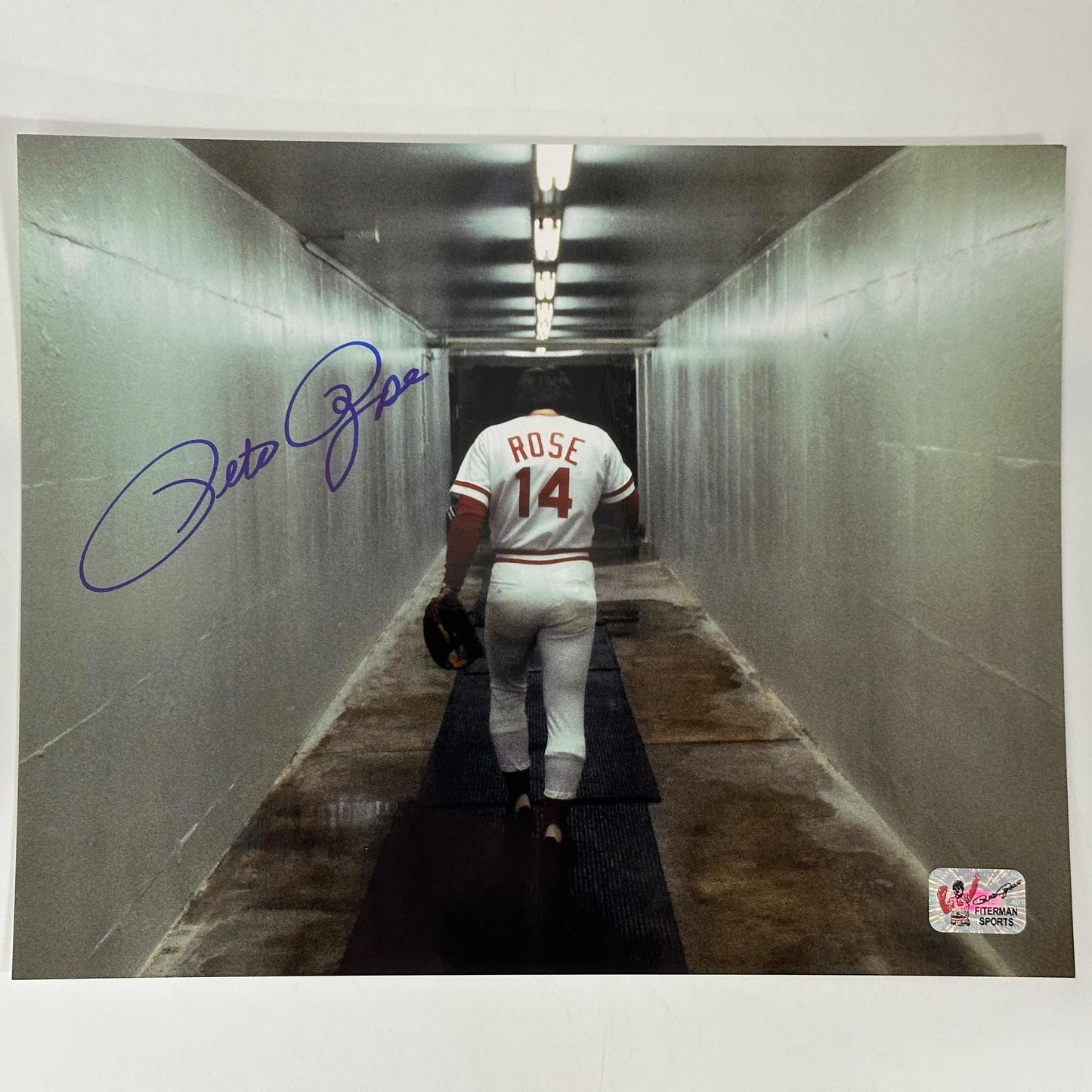Autographed/Signed Pete Rose Cincinnati Red 8x10 Baseball Photo Athlete Hologram COA Holo #4