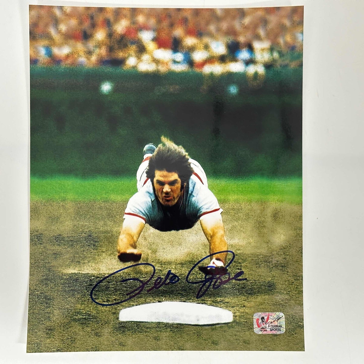 Autographed/Signed Pete Rose Cincinnati Red 8x10 Baseball Photo Athlete Hologram COA Holo #1