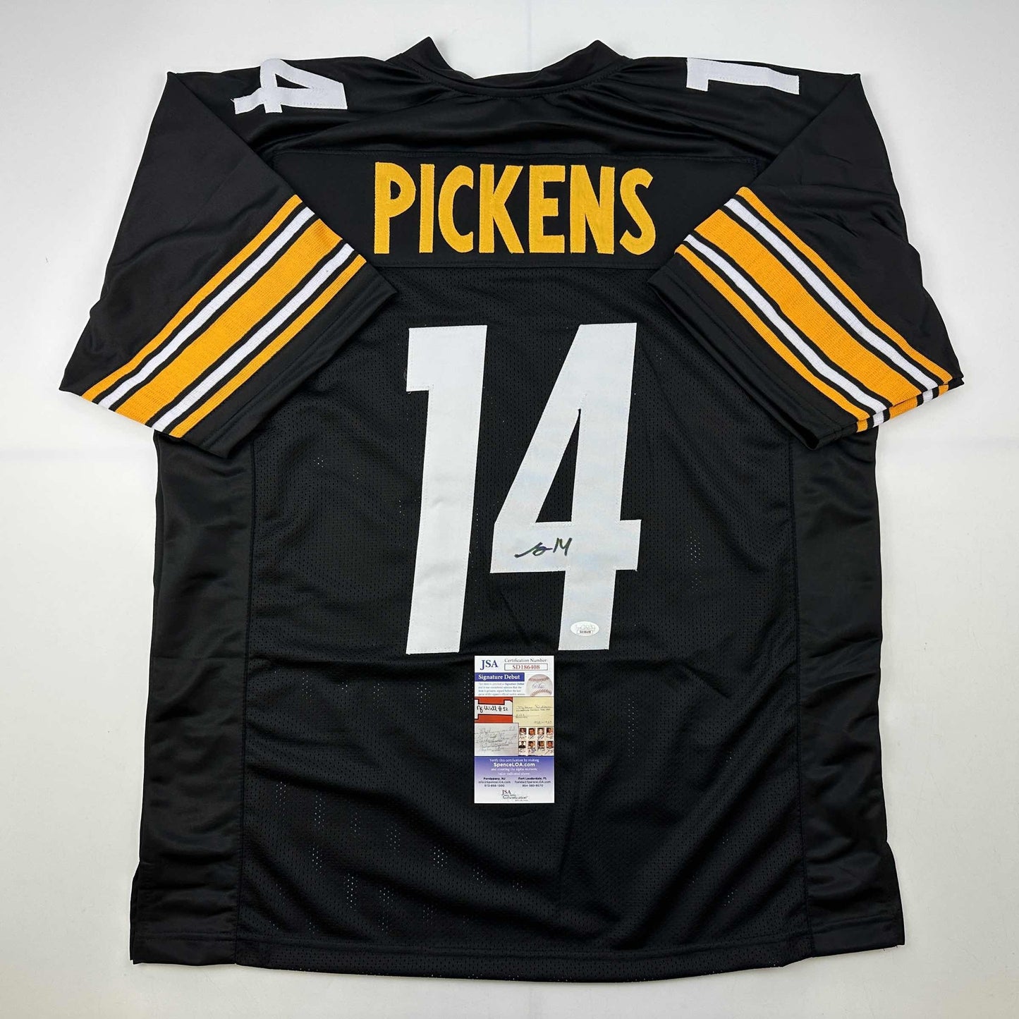 Autographed/Signed George Pickens Pittsburgh Black Football Jersey JSA COA